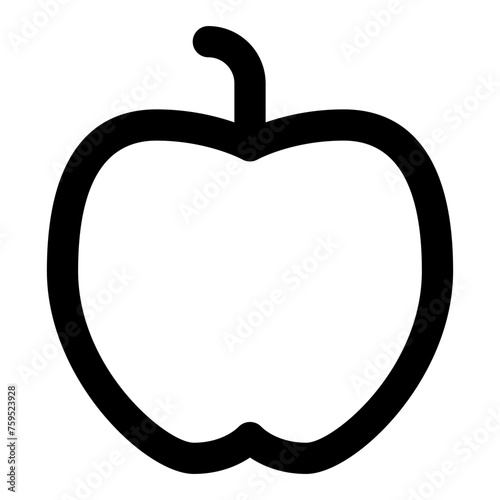 Apple icon in outline style. Simple fruit vector illustration — pixel-perfect icon. photo