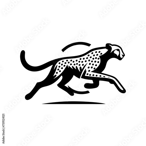 fast running cheetah animal vector logo. cheetah logo design