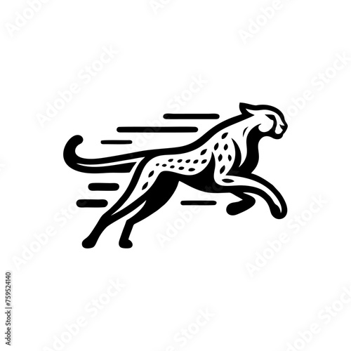 fast running cheetah animal vector logo. cheetah logo design © Dhika