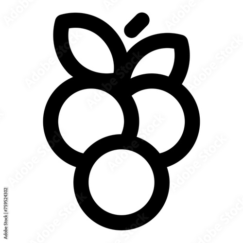 Grape icon in outline style. Simple fruit vector illustration — pixel-perfect icon.