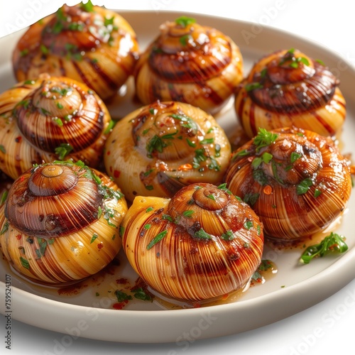 cooked snails in creamy sauce on a plate