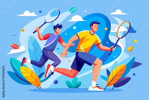 badminton men sport background is