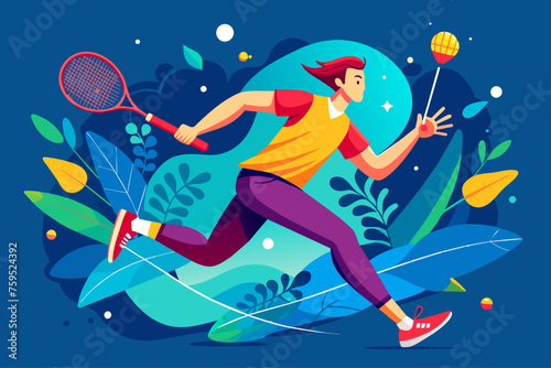 badminton men sport background is