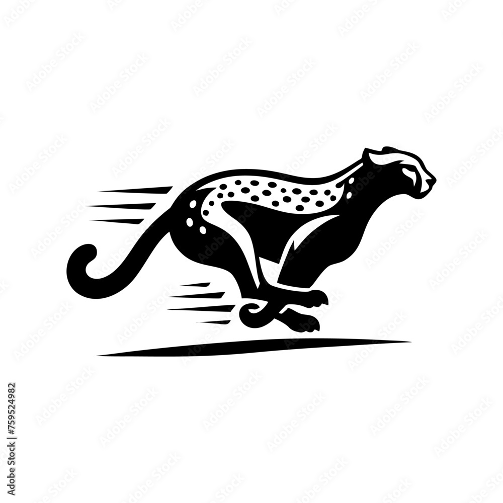 Fototapeta premium Cheetah logo.Running cheetah animal vector logo