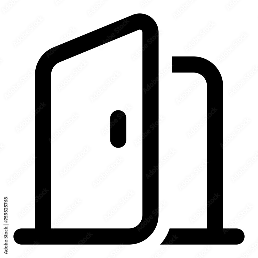 Door open icon in outline style. Simple enter vector illustration — pixel-perfect icon. Door open icon in outline style. Simple enter vector illustration — pixel-perfect icon.