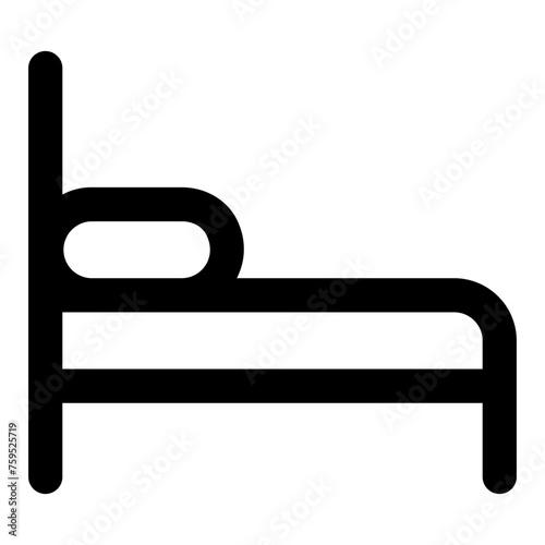 Bed icon in outline style. Simple sleeping vector illustration — pixel-perfect icon.