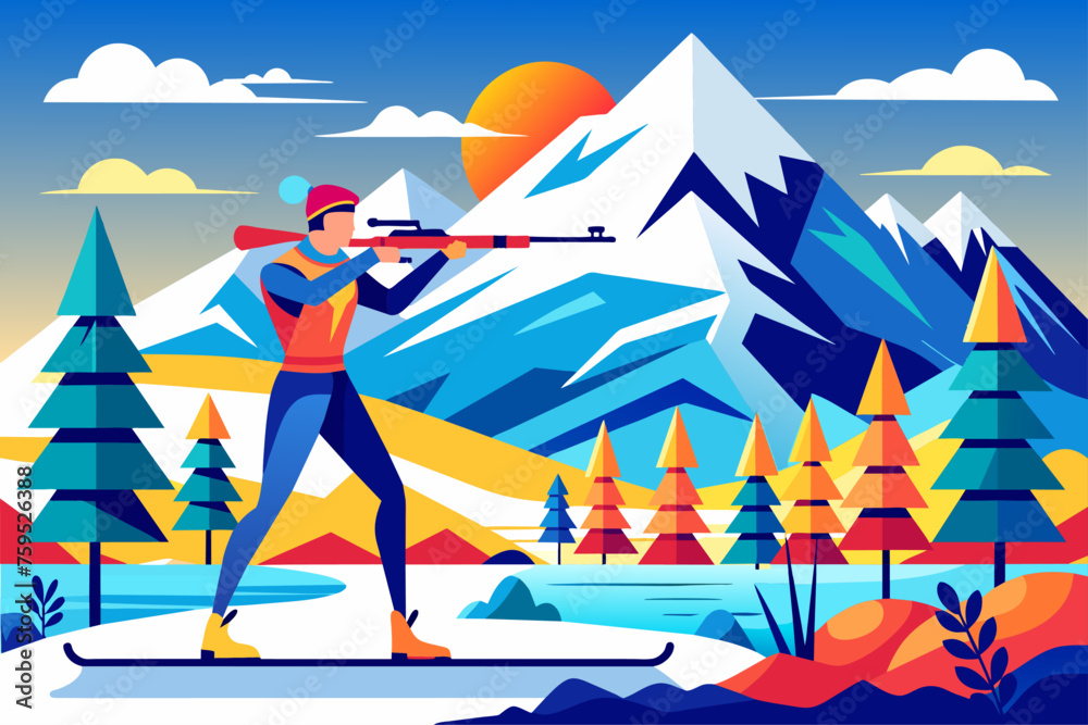 Fototapeta premium biathlon sport background