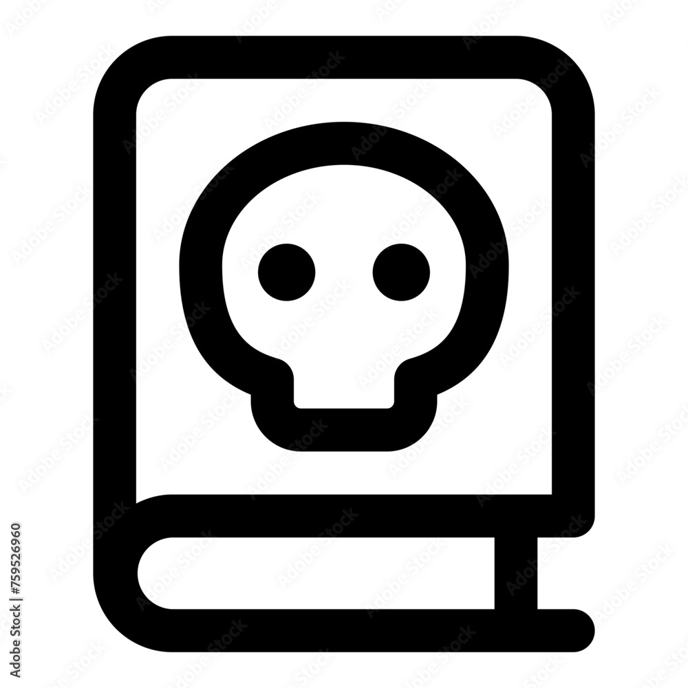 Skull book icon in outline style. Simple death guide vector illustration — pixel-perfect icon. Skull book icon in outline style. Simple death guide vector illustration — pixel-perfect icon.