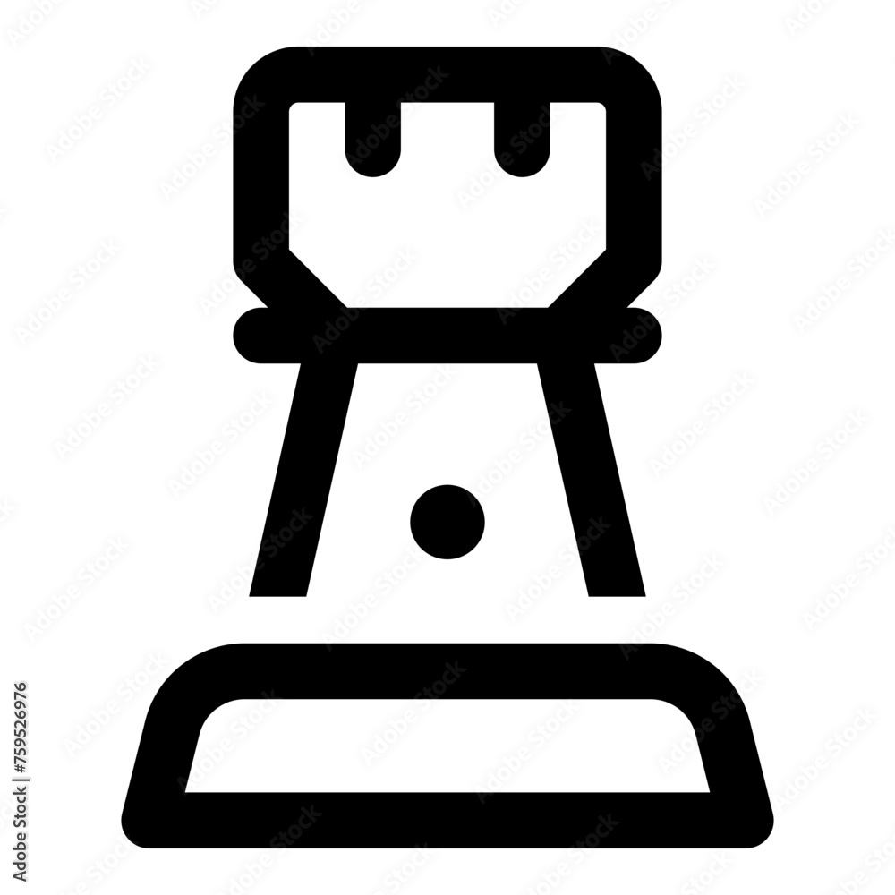 Rook chess icon in outline style. Simple chess piece vector illustration — pixel-perfect icon. Rook chess icon in outline style. Simple chess piece vector illustration — pixel-perfect icon.