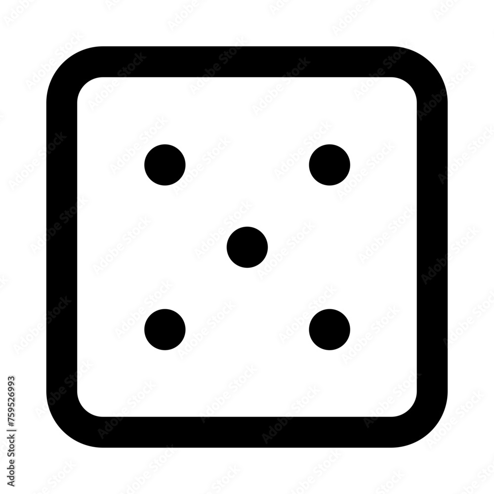 Dice five icon in outline style. Simple dice vector illustration — pixel-perfect icon. Dice five icon in outline style. Simple dice vector illustration — pixel-perfect icon.