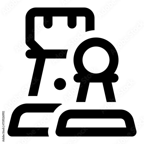 Chess icon in outline style. Simple rook and pawn vector illustration — pixel-perfect icon.