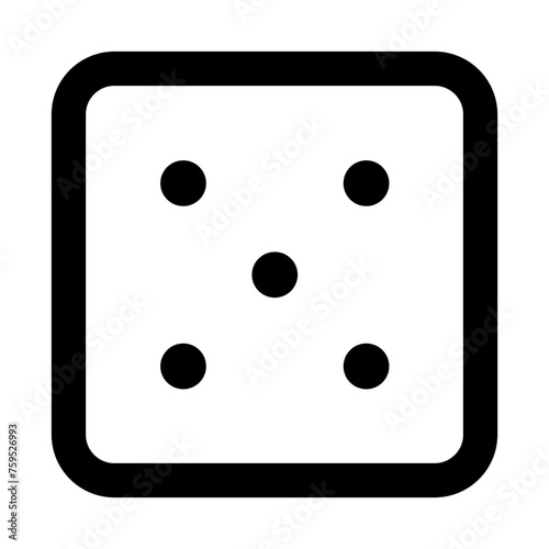 Dice five icon in outline style. Simple dice vector illustration — pixel-perfect icon.