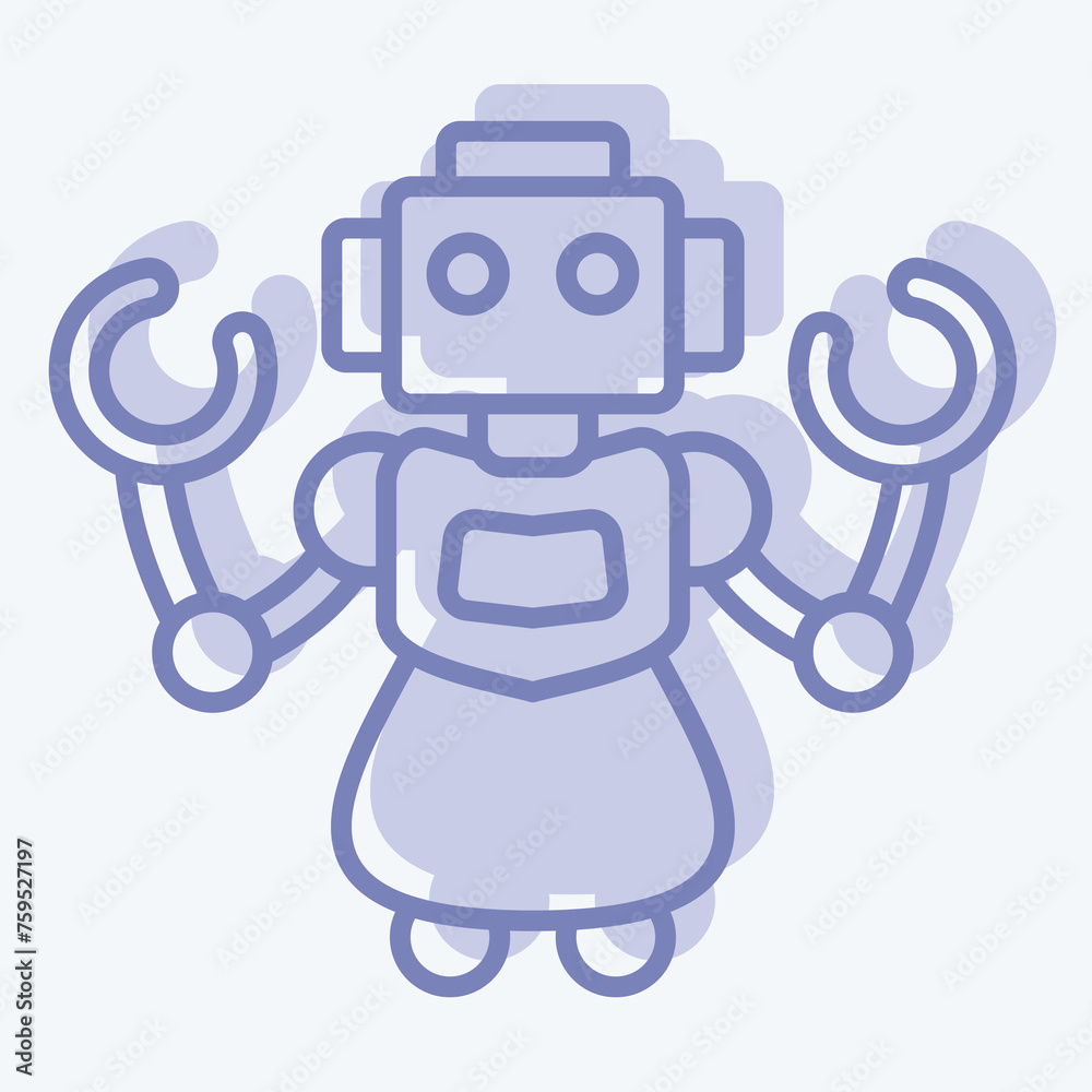 Icon Personal Robot. related to Future Technology symbol. two tone style. simple design editable. simple illustration Icon Personal Robot. related to Future Technology symbol. two tone style. simple design editable. simple illustration