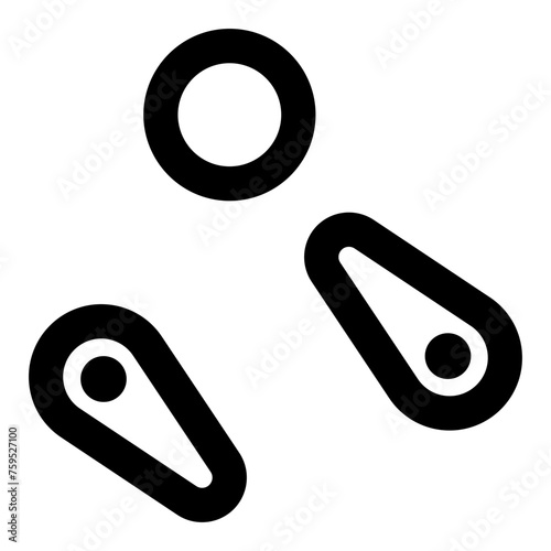 Pinball icon in outline style. Simple arcade game vector illustration — pixel-perfect icon.