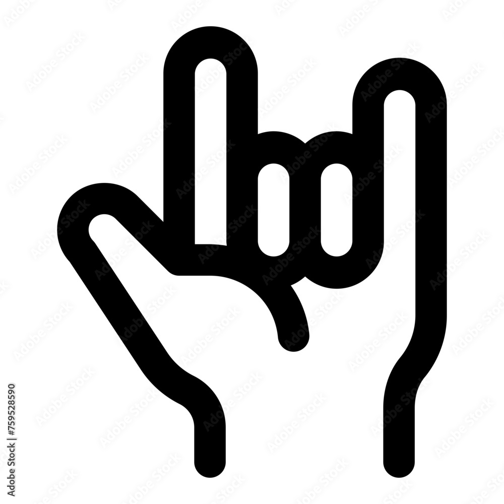 Rock hand icon in outline style. Simple gesture vector illustration — pixel-perfect icon. Rock hand icon in outline style. Simple gesture vector illustration — pixel-perfect icon.