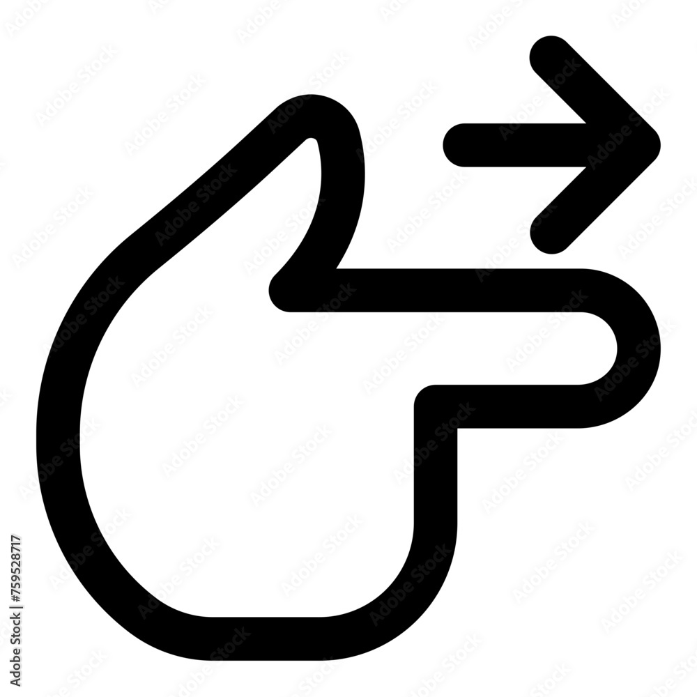 Hand pointing right icon in outline style. Simple gesture vector illustration — pixel-perfect icon. Hand pointing right icon in outline style. Simple gesture vector illustration — pixel-perfect icon.