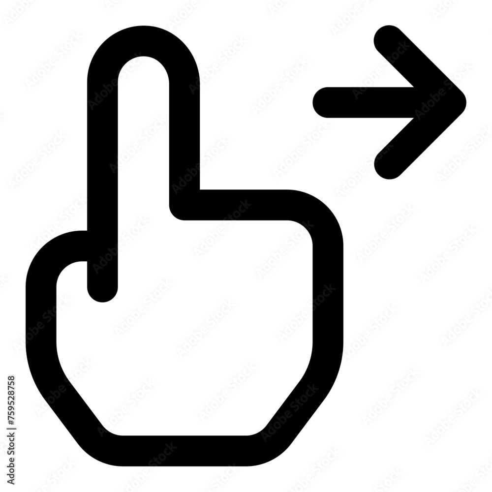 Hand pointing right arrow icon in outline style. Simple gesture vector illustration — pixel-perfect icon. Hand pointing right arrow icon in outline style. Simple gesture vector illustration — pixel-perfect icon.