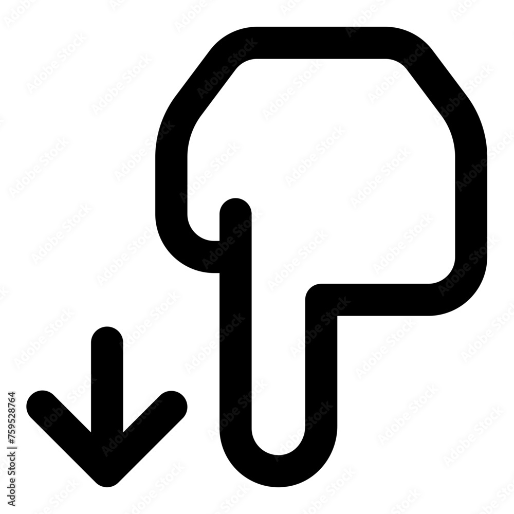 Hand pointing down icon in outline style. Simple gesture vector illustration — pixel-perfect icon. Hand pointing down icon in outline style. Simple gesture vector illustration — pixel-perfect icon.