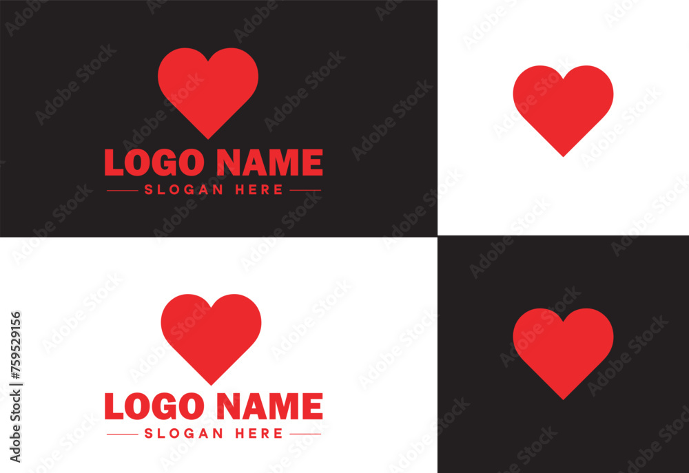 Heart logo valentines day vector art icon graphics for health icon heart logo template