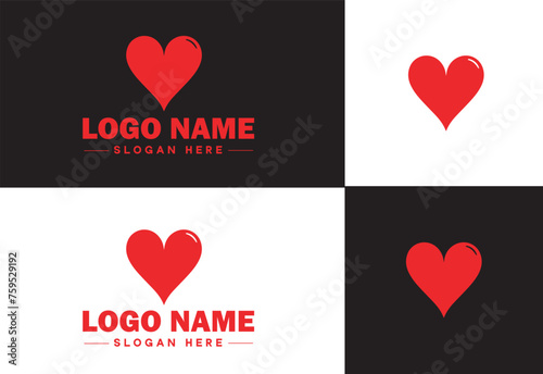Heart logo valentines day vector art icon graphics for health icon heart logo template