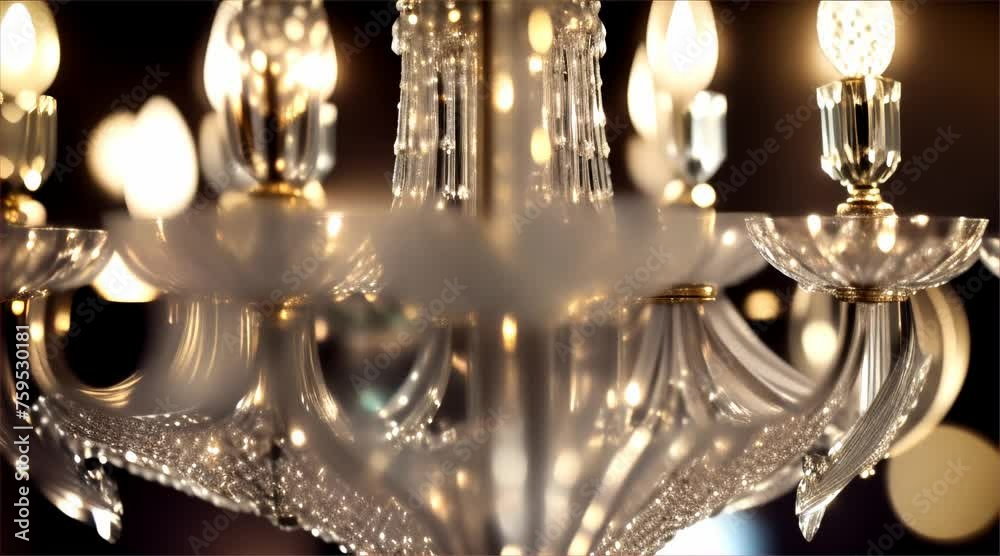 Elegant luxury chandelier. closeup shot of an elegant and beautiful chandelier