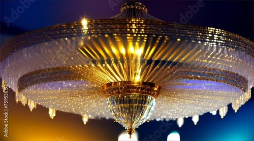 Elegant luxury chandelier. closeup shot of an elegant and beautiful chandelier photo