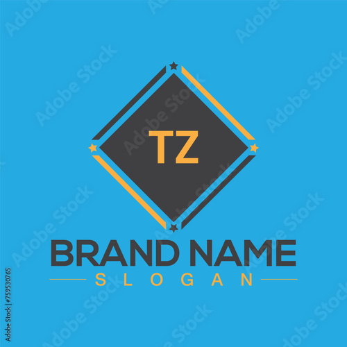 Initial monogram TZ letter logo design template