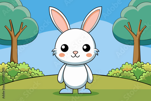 bunny cute background is tree