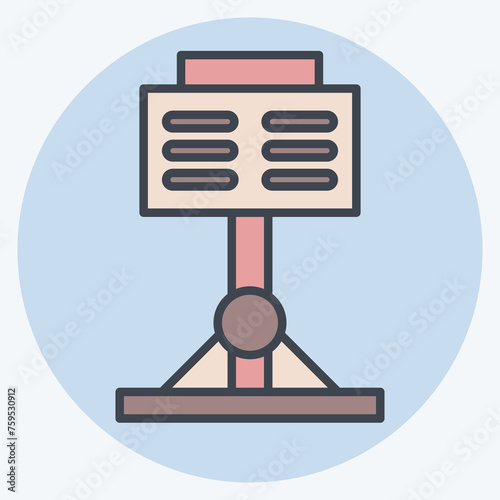 Icon Music Stand. related to Theatre Gradient symbol. color mate style. simple design editable. simple illustration