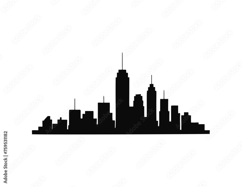 City graphic black white cityscape skyline sketch illustration vector
