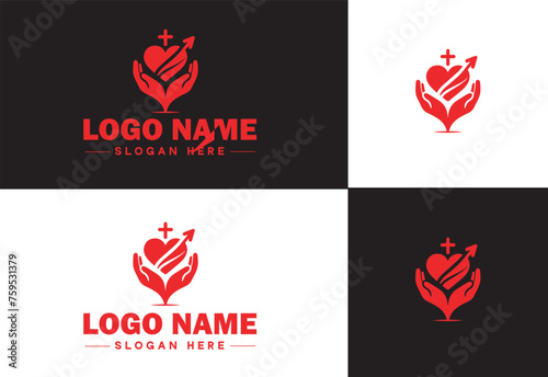 Heart logo valentines day vector art icon graphics for health icon heart logo template