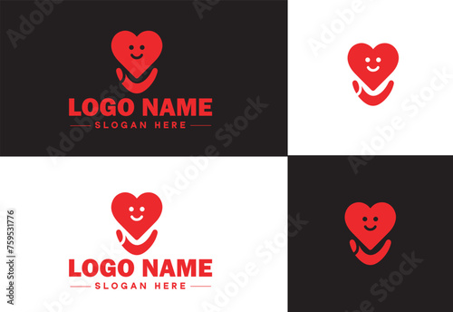 Heart logo valentines day vector art icon graphics for health icon heart logo template