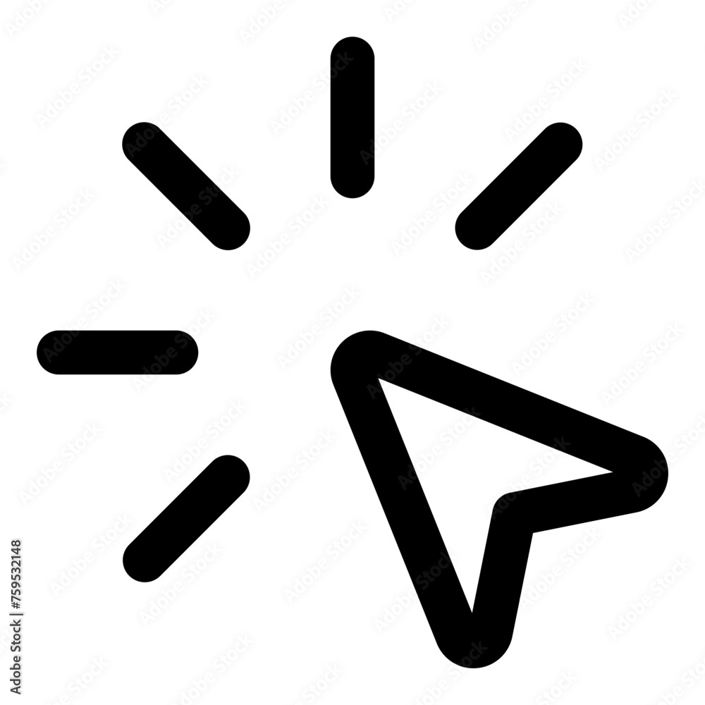 Cursor click icon in outline style. Simple pointer vector — pixel-perfect icon. Cursor click icon in outline style. Simple pointer vector — pixel-perfect icon.