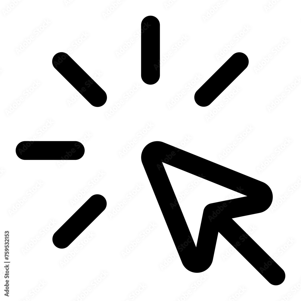Cursor click icon in outline style. Simple pointer vector — pixel-perfect icon. Cursor click icon in outline style. Simple pointer vector — pixel-perfect icon.