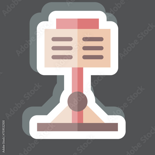 Sticker Music Stand. related to Theatre Gradient symbol. simple design editable. simple illustration