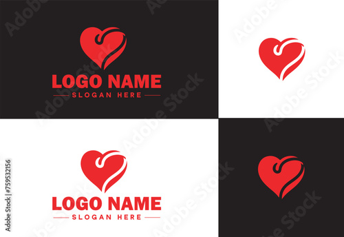 Heart logo valentines day vector art icon graphics for health icon heart logo template