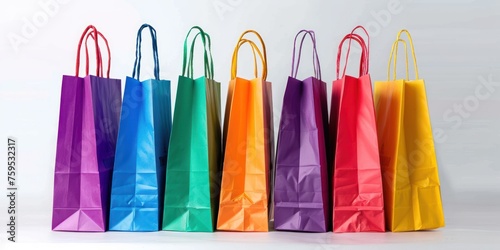 colorful shopping bags isolated shopping bags