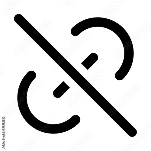 Link off icon in outline style. Simple hyperlink vector illustration — pixel-perfect icon.