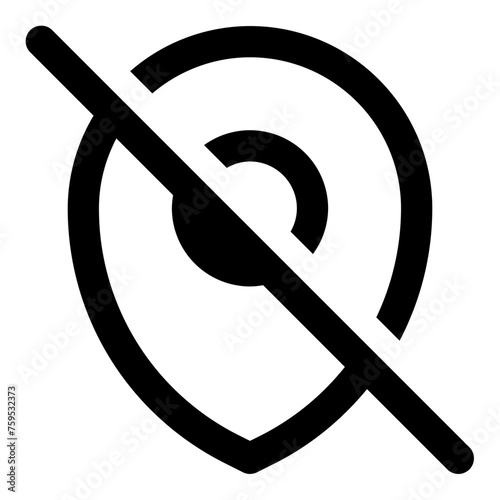 Location off icon in outline style. Simple GPS tracker vector illustration — pixel-perfect icon.