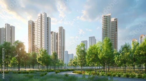 A metropolis featuring contemporary homes and a fresh, eco-friendly environment. © ckybe