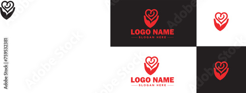 Heart logo valentines day vector art icon graphics for health icon heart logo template