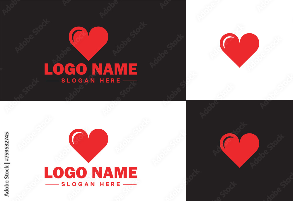 Heart logo valentines day vector art icon graphics for health icon heart logo template