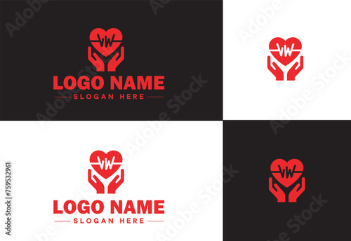Heart logo valentines day vector art icon graphics for health icon heart logo template