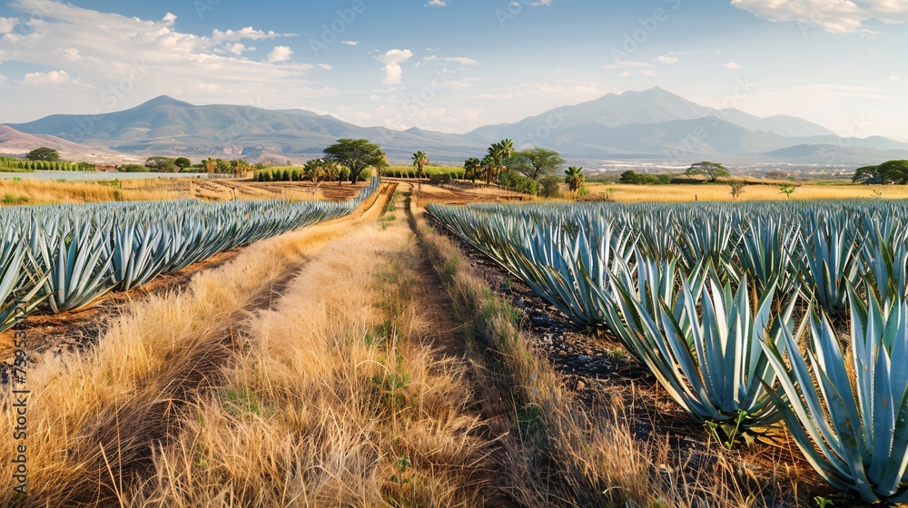 Gathered succulent for Tequila manufacturing in Mexico.