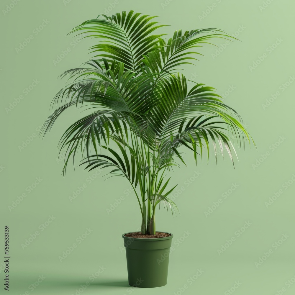 green palm, yucca, dracaena in a pot on a green background green palm, yucca, dracaena in a pot on a green background
