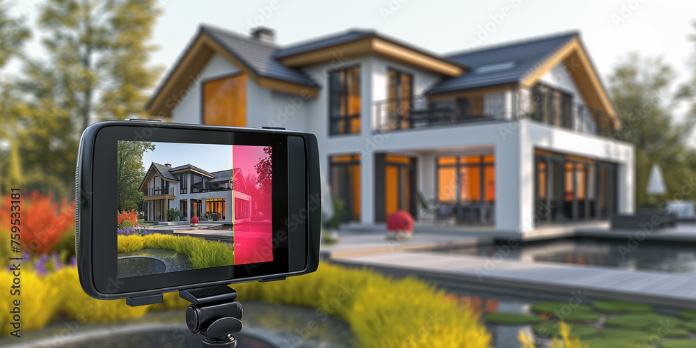 Thermal Camera App Inspecting Building Insulation For Energy Efficiency Thermal camera app inspecting building insulation for energy efficiency