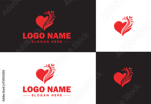 Heart logo valentines day vector art icon graphics for health icon heart logo template