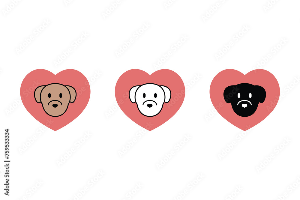 Cute blind guide dog icon. flat design style minimal vector illustration.