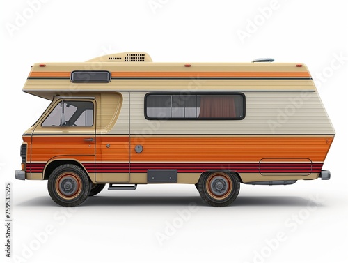 Camper van isolated on white background
