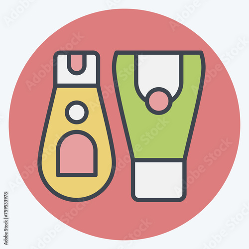 Icon BB Cream. related to Cosmetic symbol. color mate style. simple design editable. simple illustration